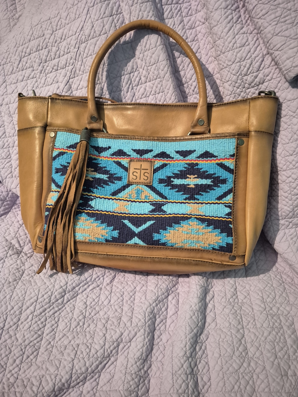 STS Ranchwear Mojave Sky Satchel Multi/Blue Aztec